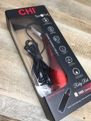 AS IS SEE NOTES CHI Spin N Curl Ceramic Rotating Curler, Ruby Red (6922767040695)